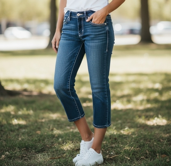 Vigoss Denim - 💥Vigoss Women's Dark Blue Cropped Jeans